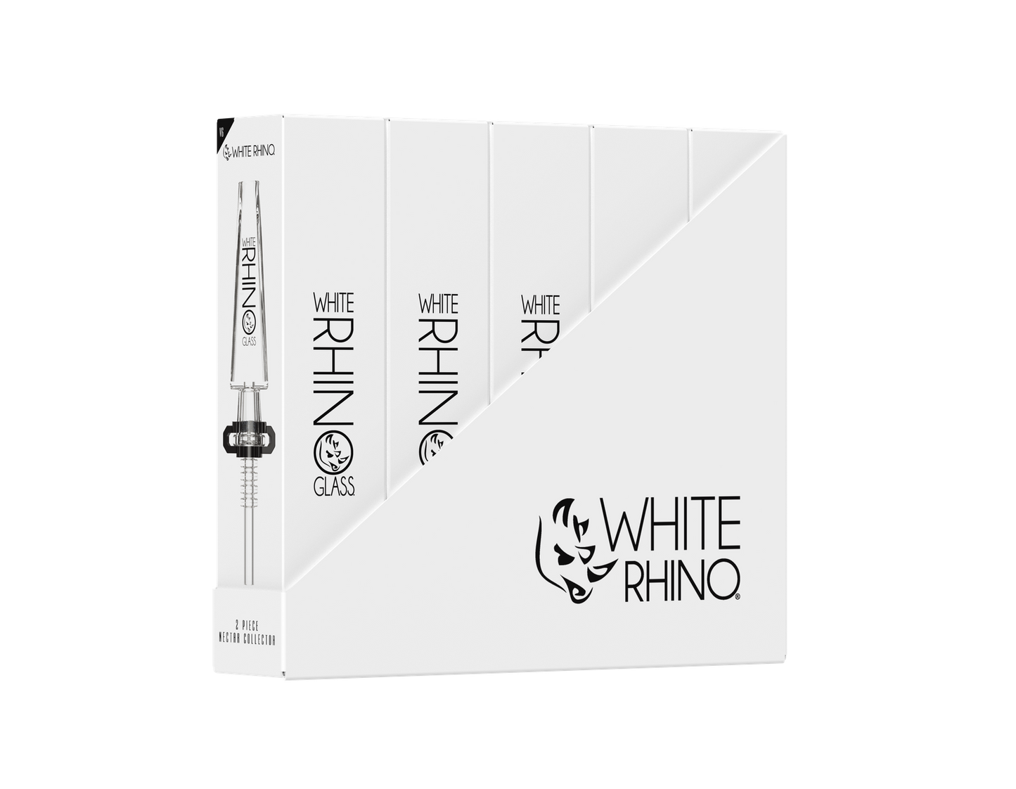 WHITE RHINO 2 PIECE NECTAR COLLECTOR V6 -5ct DISPLAY