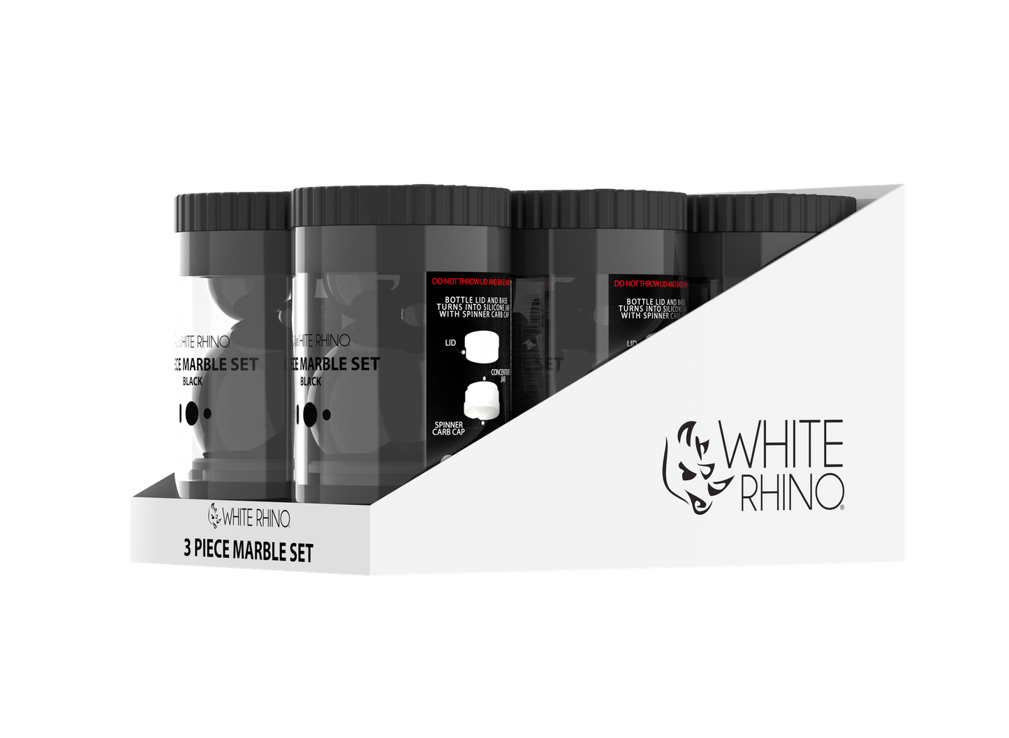 WHITE RHINO TERP SLURPER 3 PIECE SET BLACK -6ct DISPLAY