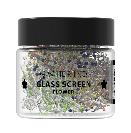 WHITE RHINO GLASS SCREEN FLOWER - 400ct JAR