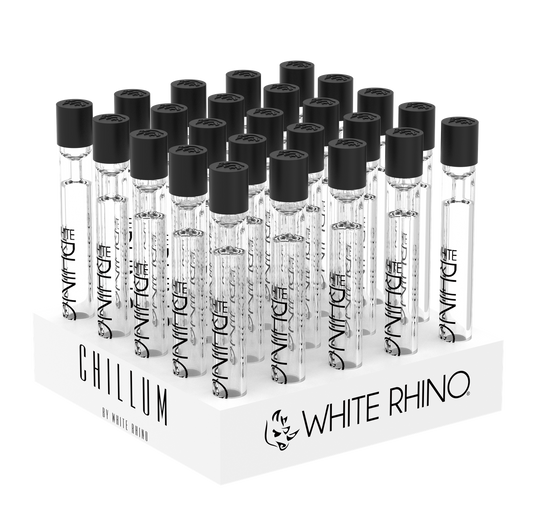 WHITE RHINO CHILLUM WITH SILICONE CAP - 25CT DISPLAY