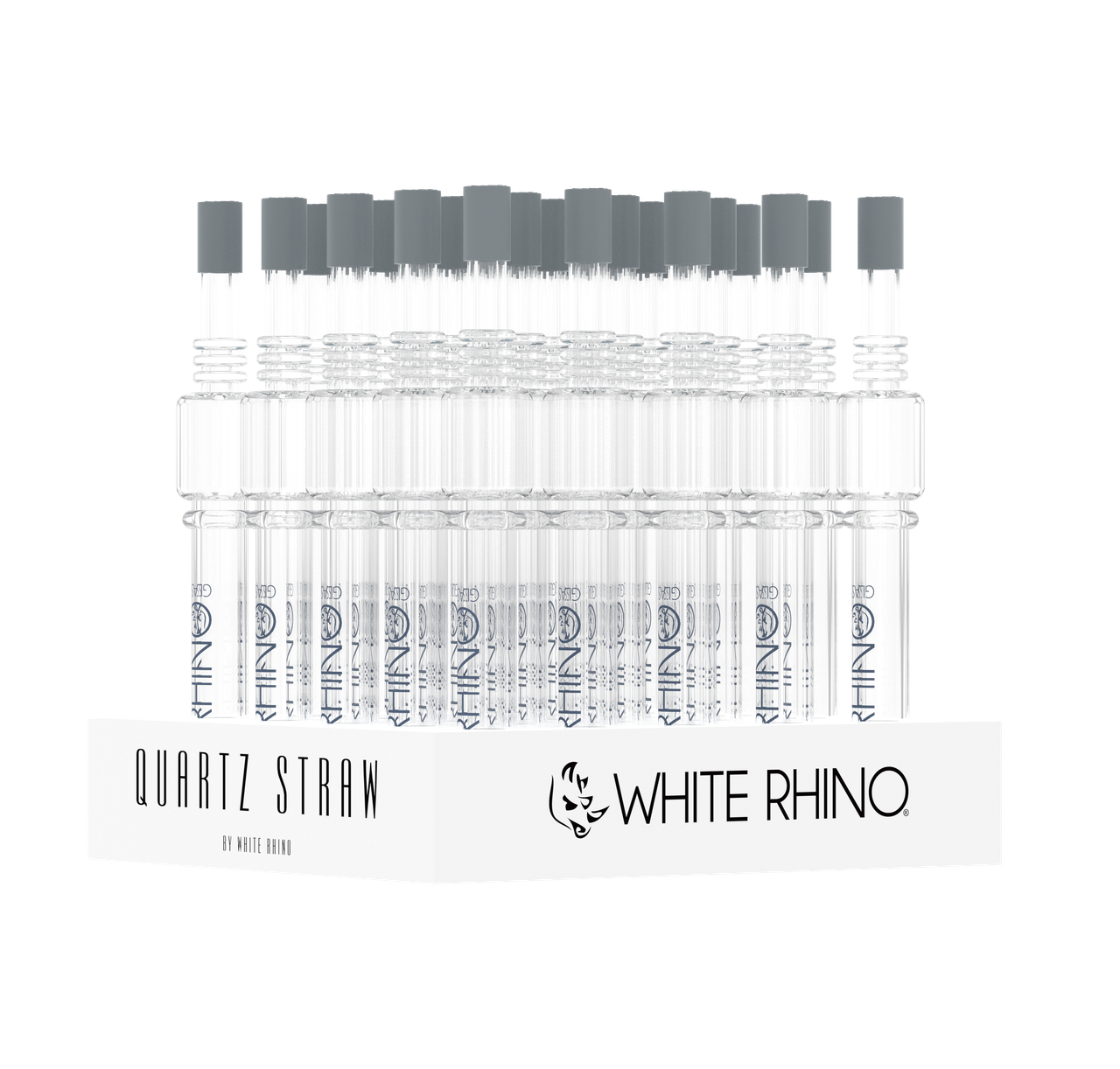WHITE RHINO QUARTZ V4 DAB STRAW WITH SILICONE CAP - 25 CT DISPLAY