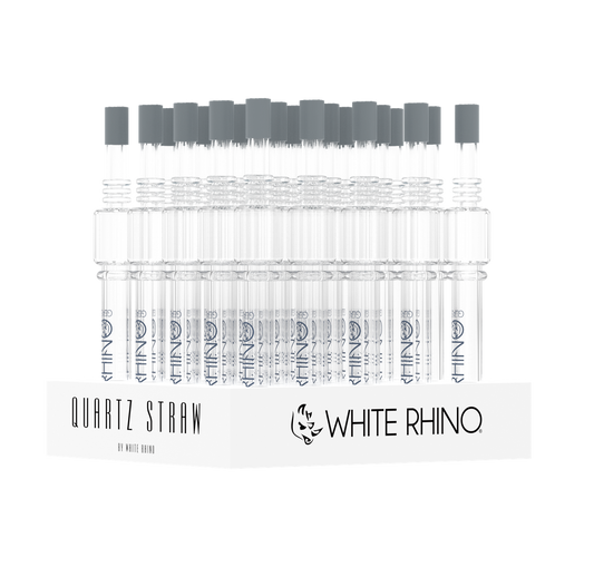 WHITE RHINO QUARTZ V4 DAB STRAW WITH SILICONE CAP - 25 CT DISPLAY