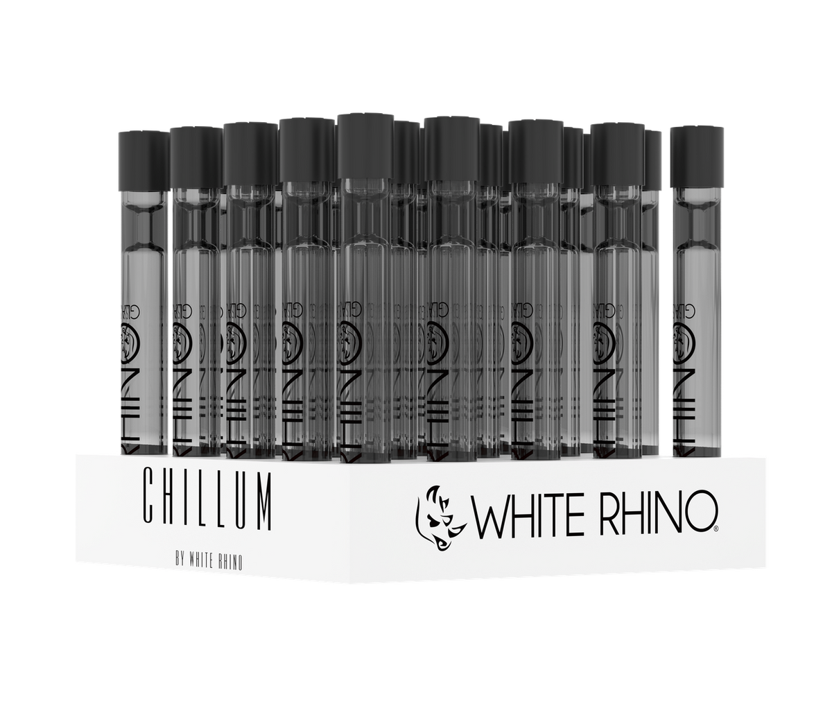 WHITE RHINO CHILLUM WITH SILICONE CAP SMOKED - 25ct DISPLAY
