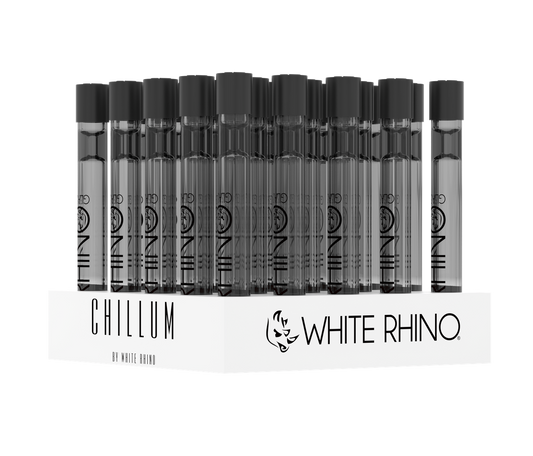 WHITE RHINO CHILLUM WITH SILICONE CAP SMOKED - 25ct DISPLAY