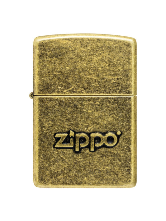 28994 Zippo Stamp Antiqued Brass Design Lighter