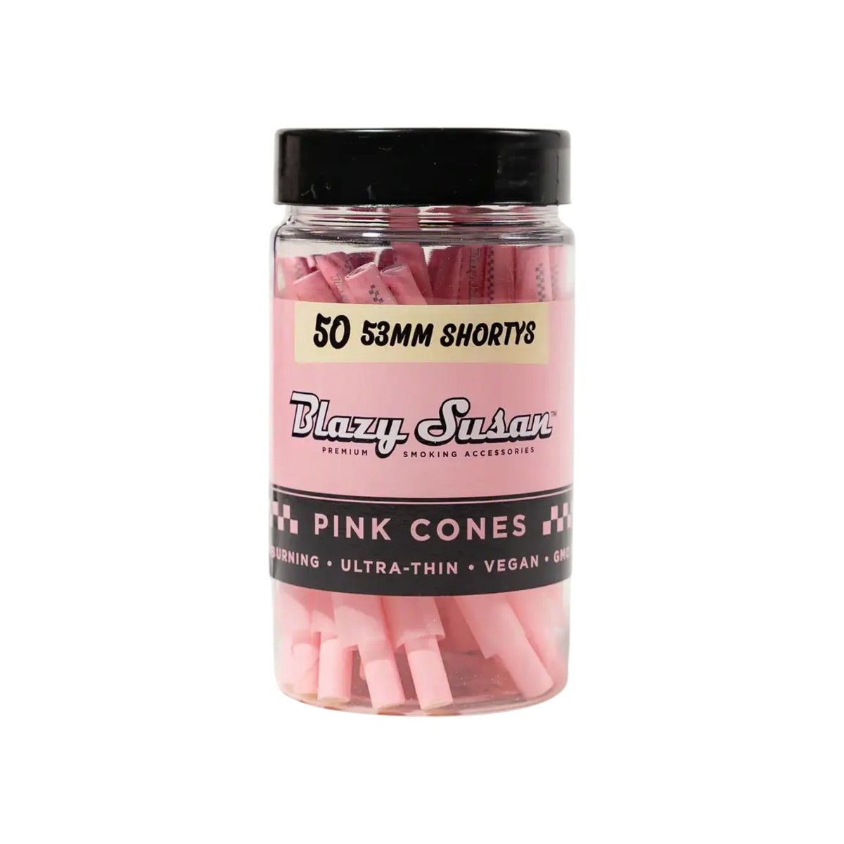 Blazy Susan Pink Cones Jar 53mm Shorty Size 50 CT