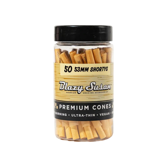 Blazy Susan Unbleached Cones Jar 53mm Shorty Size 50 CT