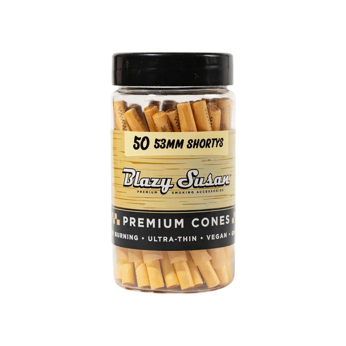 Blazy Susan Unbleached Cones Jar 53mm Shorty Size 50 CT