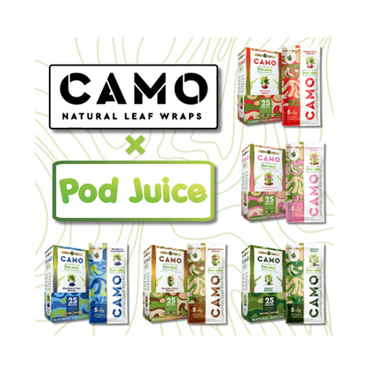 Camo x Pod Juice Natural Leaf Wraps Wraps 5 Pack 25CT