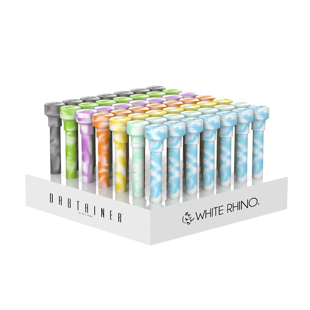 WHITE RHINO DABTAINER GLOW IN THE DARK - 49 CT DISPLAY (QUARTZ)
