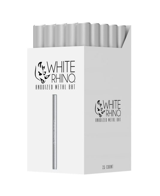 WHITE RHINO ANODIZED METAL BAT SILVER - 25ct DISPLAY