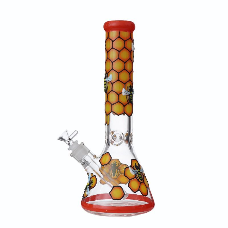BK11 14" Honeycomb Design 7mm Beaker Waterpipe