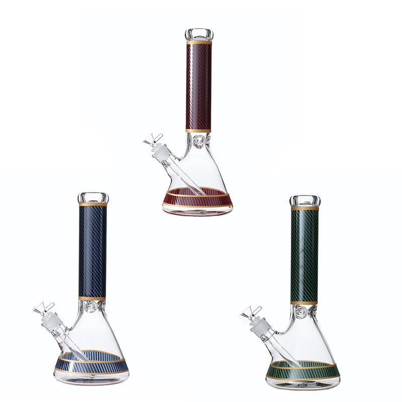 BK15 14" Heavy Double Colored 7mm Beaker Waterpipe