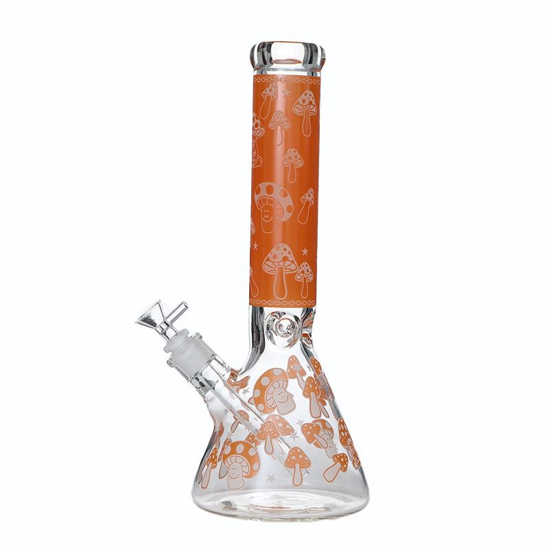 BK18 14" Glow in the Dark Mushroom Beaker Waterpipe