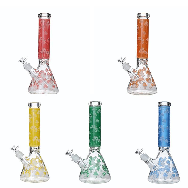 BK18 14" Glow in the Dark Mushroom Beaker Waterpipe