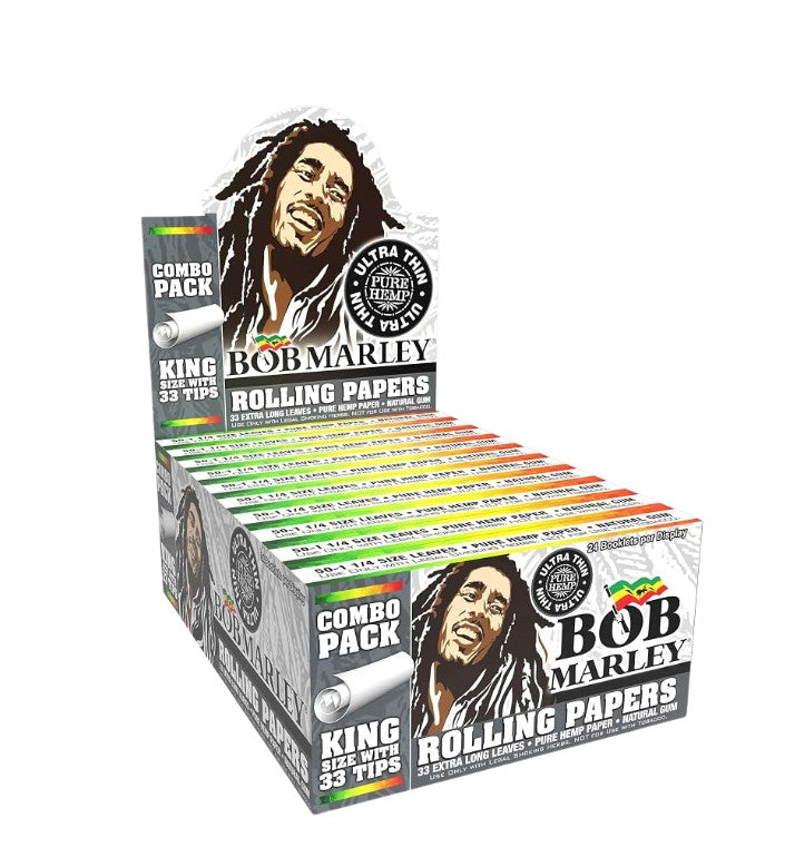 Bob Marley Organic Hemp Papers King Size + Tips 24 CT