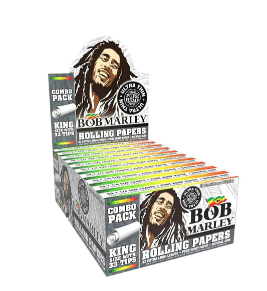 Bob Marley Organic Hemp Papers King Size + Tips 24 CT