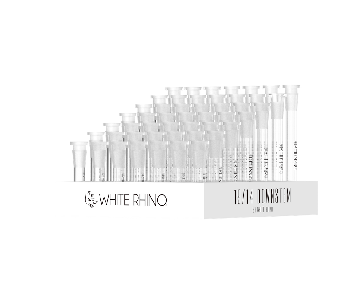 White Rhino 19/14 GLASS ON GLASS DOWNSTEM - 49ct DISPLAY