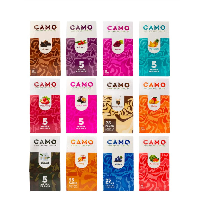 Camo Natural Leaf Wraps 5 Pack 25 CT