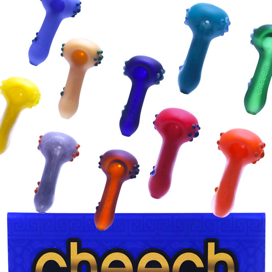 CH-PIPE-315 COLORFUL TEXTURED GLASS HANDPIPES 10ct Display