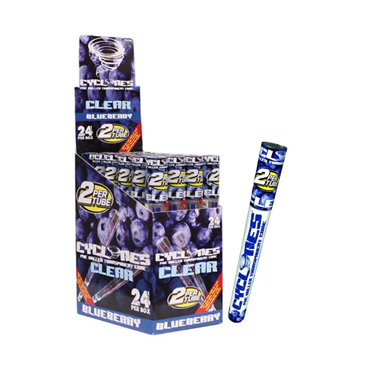 Cyclones 2X Hemp Cones Clear Blueberry 24 CT