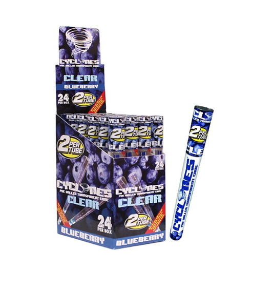 Cyclones 2X Hemp Cones Clear Blueberry 24 CT