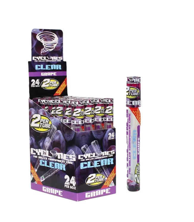 Cyclones 2X Hemp Cones Clear Grape 24 CT