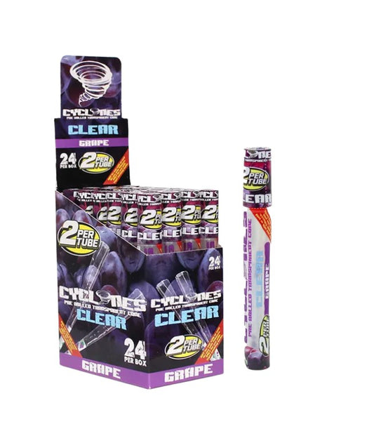 Cyclones 2X Hemp Cones Clear Grape 24 CT