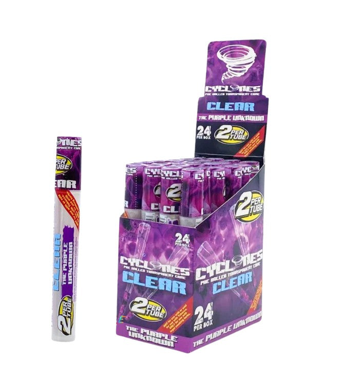 Cyclones 2X Hemp Cones Clear Purple Unknown 24 CT