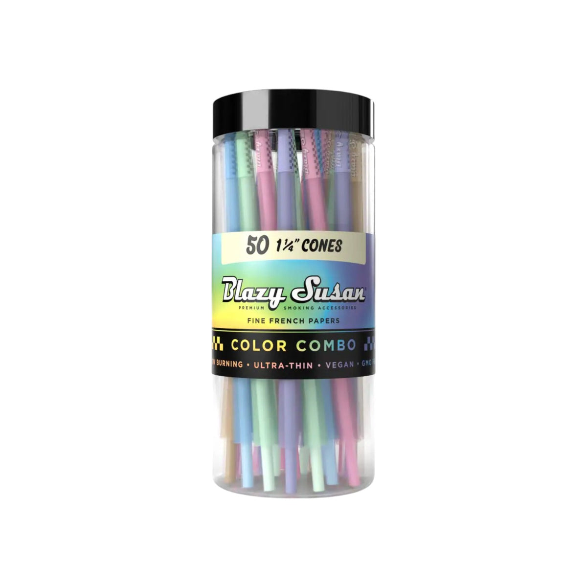 Blazy Susan Rainbow Cones Jar 1 1/4" Size 50 CT