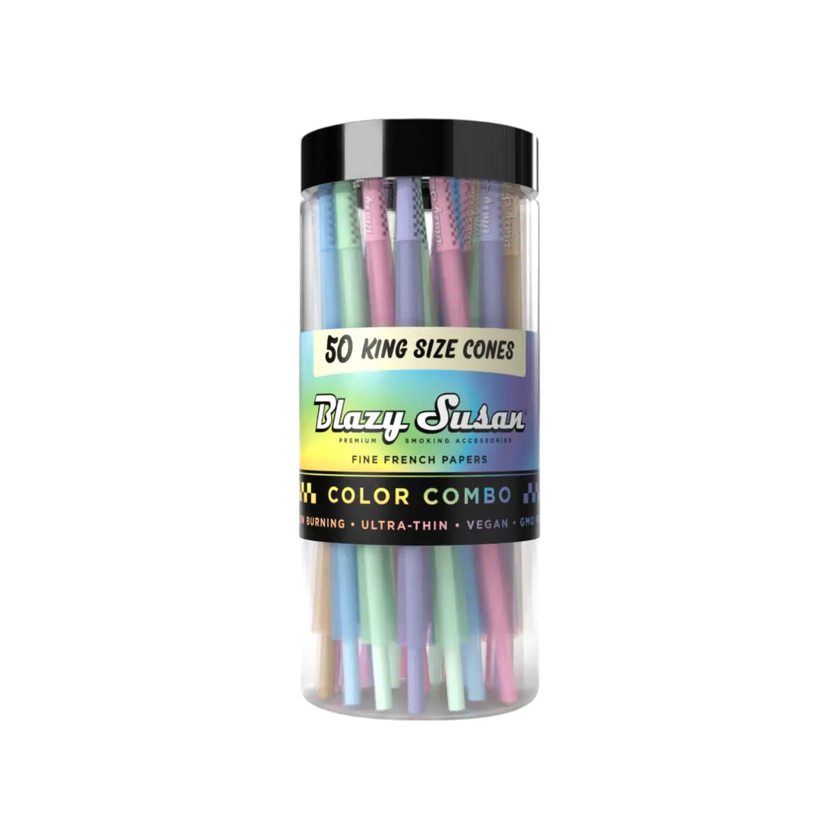Blazy Susan Rainbow Cones Jar King Size  50 CT