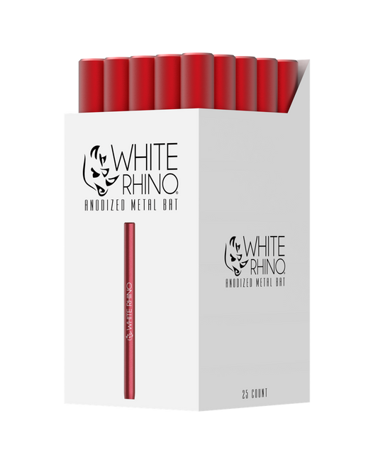 WHITE RHINO ANODIZED METAL BAT RED - 25ct DISPLAY