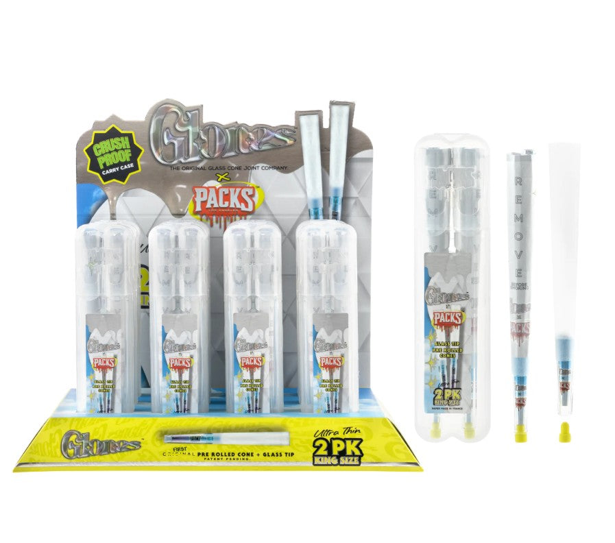 Glones x Packs Ultra Thin Pre Rolled Glass Cones King Size 2 Pack 12 CT