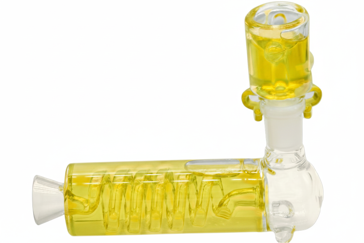 H30 6" 2-Piece Curly Vertical Sherlock w/ Freezable Bowl Handpipe