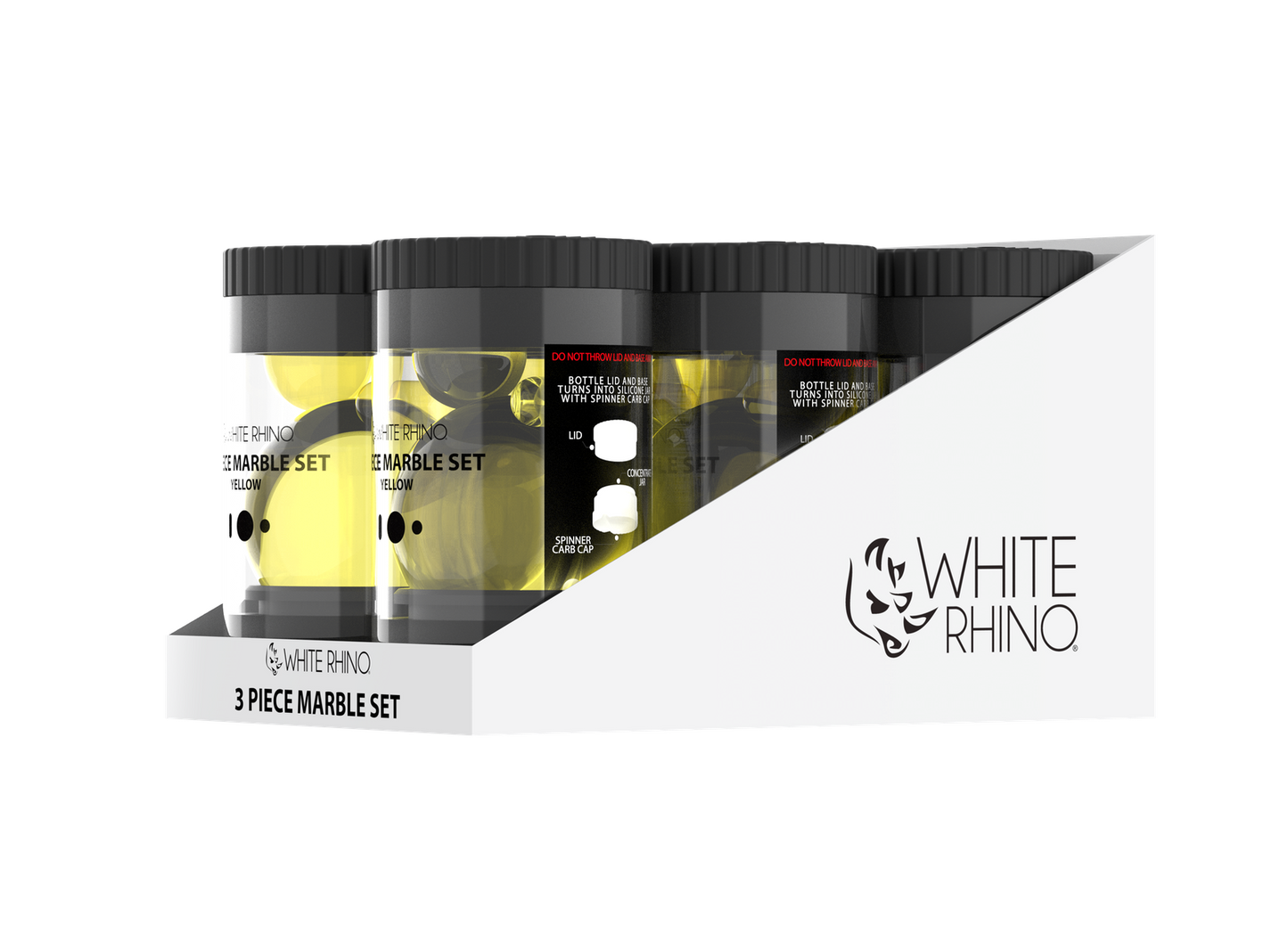 WHITE RHINO TERP SLURPER 4 PIECE MARBLE SET YELLOW -6ct DISPLAY