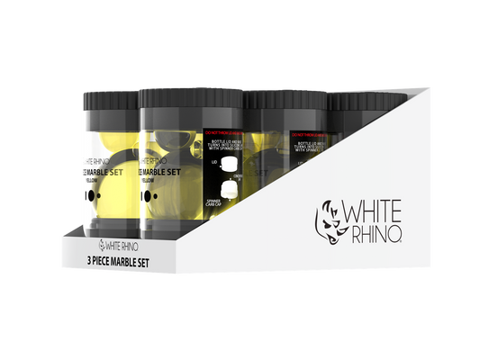 WHITE RHINO TERP SLURPER 4 PIECE MARBLE SET YELLOW -6ct DISPLAY
