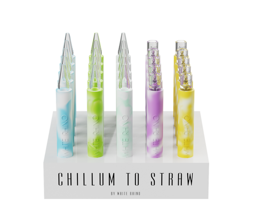 White Rhino Chillum to Straw Glow in the Dark - 25CT DISPLAY