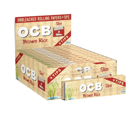 OCB Papers + Tips  Brown Rice Slim Size 24 CT