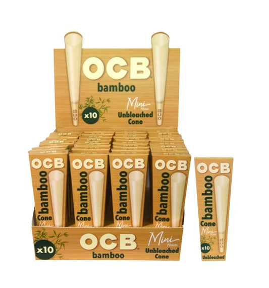 OCB Cones Bamboo Unbleached Mini 70mm Size 10 Pack 32 CT