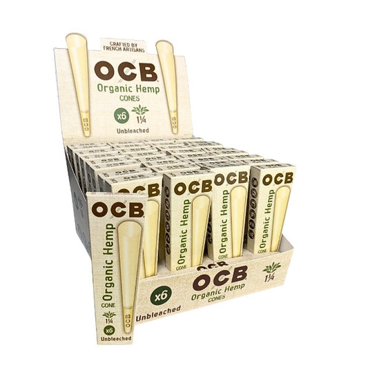 OCB Cones Organic Hemp 1 1/4" Size 6 Pack 32 CT