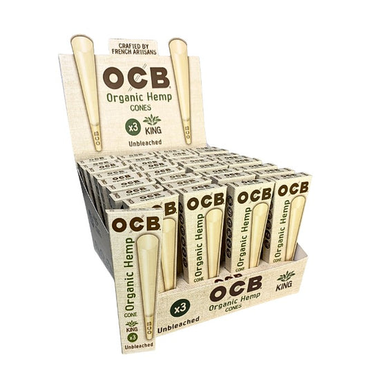 OCB Cones Organic Hemp King Size 3 Pack 32 CT