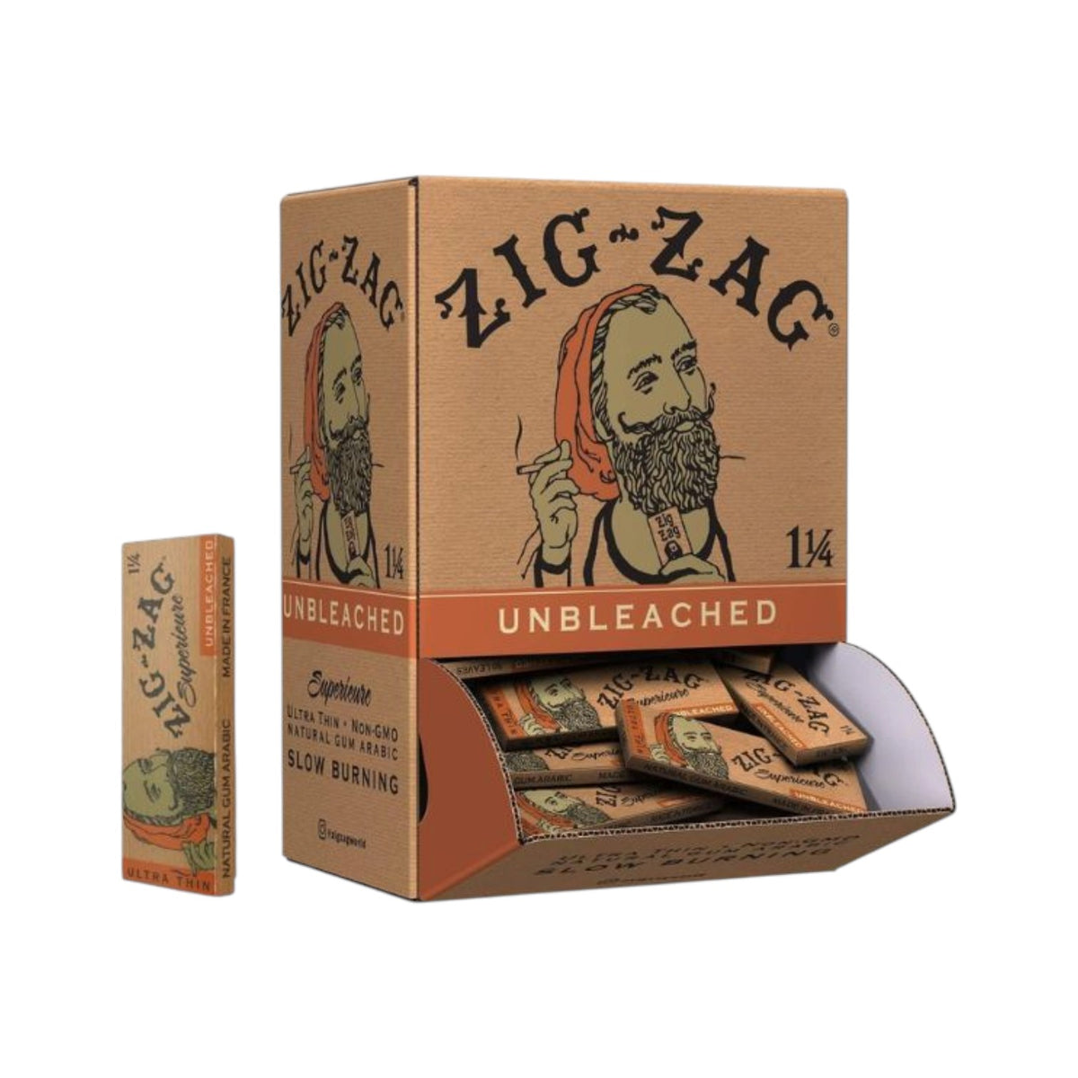 Zig Zag Papers Unbleached 1 1/4" Size Promotional Pack 48 CT