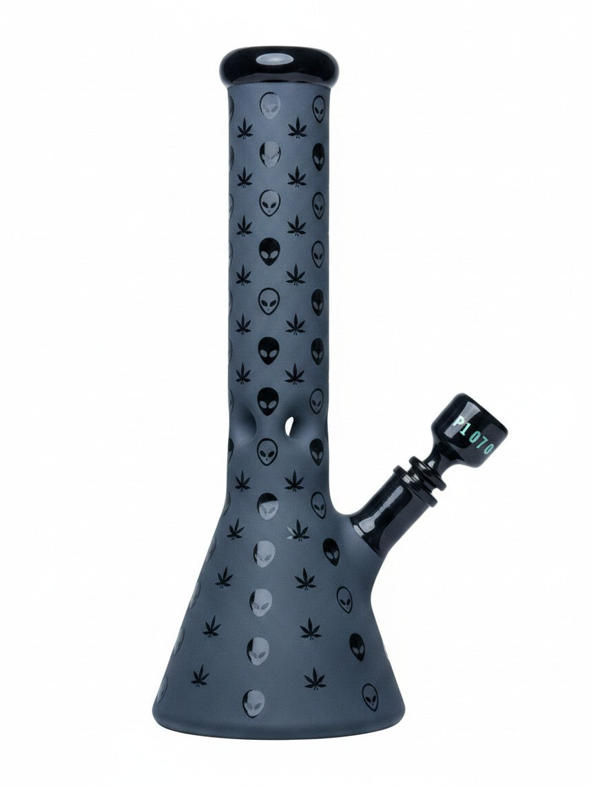 PL17 Plutos 14" Stellar Illusion II Black Sand Blasted Waterpipe