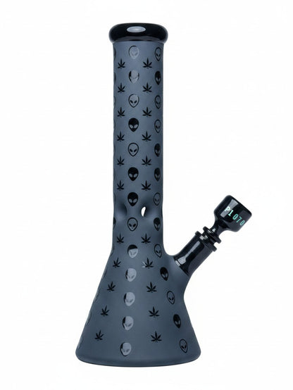 PL17 Plutos 14" Stellar Illusion II Black Sand Blasted Waterpipe