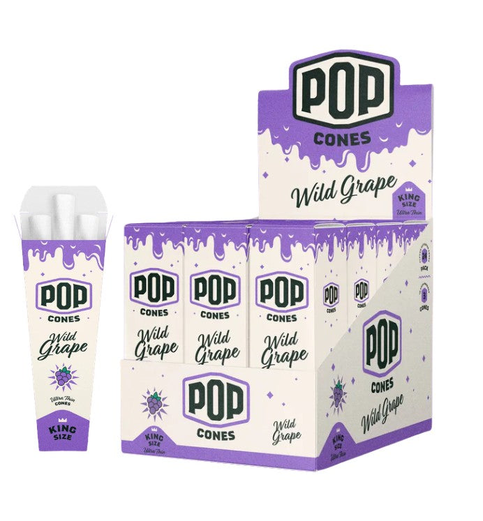 Pop Cones Ultra Thin Wild Grape King Size 3 Pack 24 CT