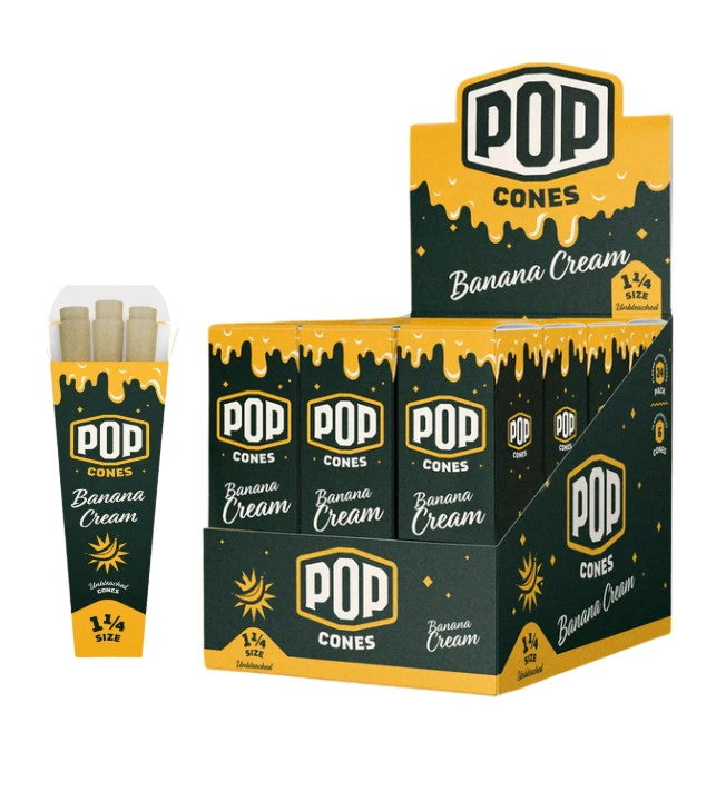 Pop Cones Unbleached Banana Cream 1 1/4" Size 6 Pack 24 CT