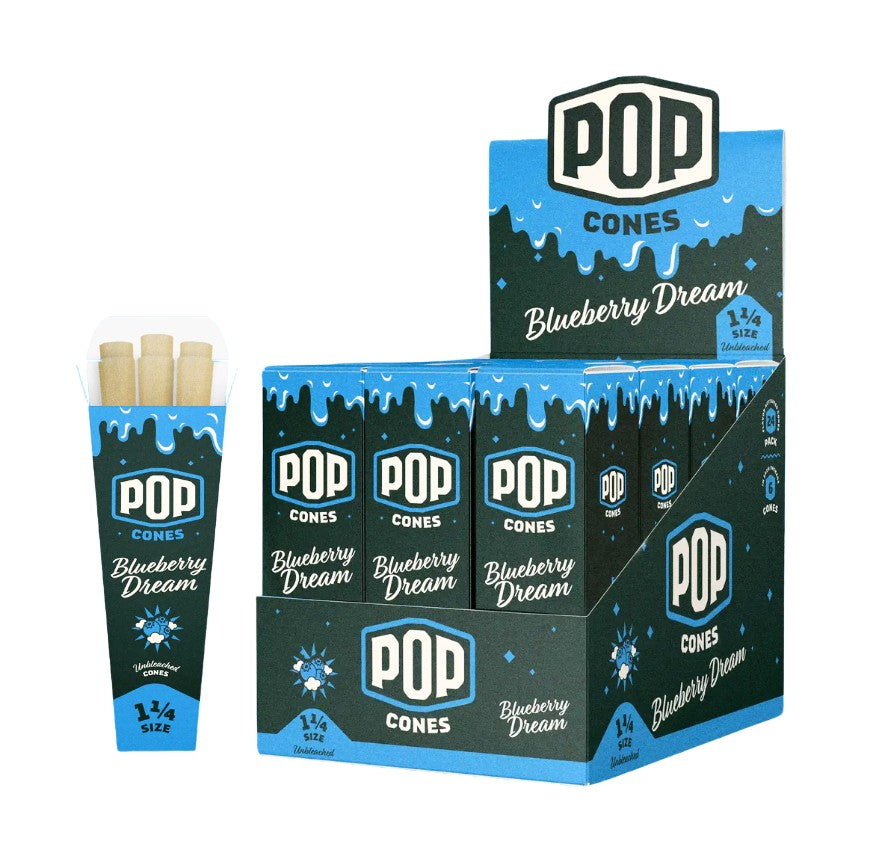 Pop Cones 2.0 Unbleached Blueberry Dream 1 1/4" Size 6 Pack 24 CT