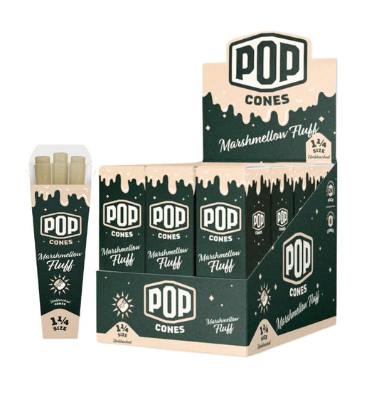 Pop Cones 2.0 Unbleached Marshmellow Fluff 1 1/4" Size 6 Pack 24 CT