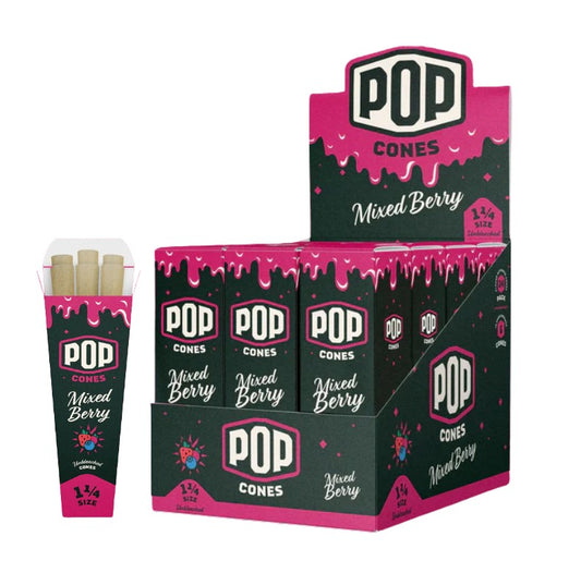 Pop Cones 2.0 Unbleached Mixed Berry 1 1/4" Size 6 Pack 24 CT