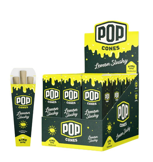 Pop Cones 2.0 Unbleached Lemon Slushy King Size 3 Pack 24 CT